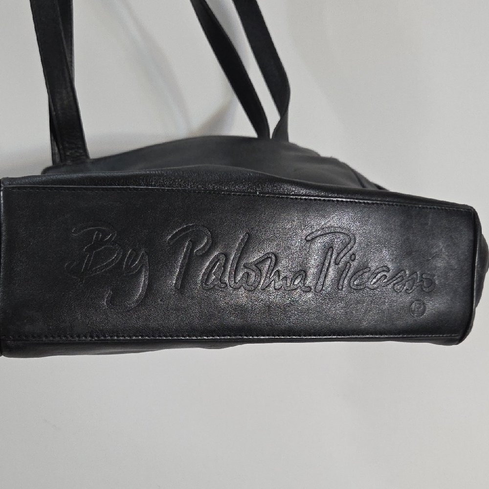 Paloma Picasso Black Shoulder Bag with Gold Logo - Picture 6 of 16